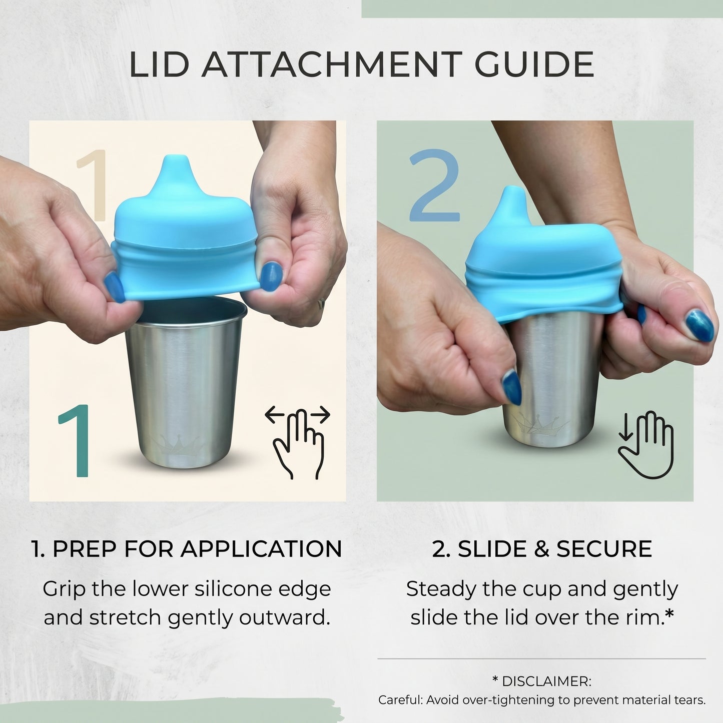 Spillproof Silicone Sippy Cup Lids 3 Pack