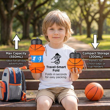 Foldable Silicone Soccer Water Bottle