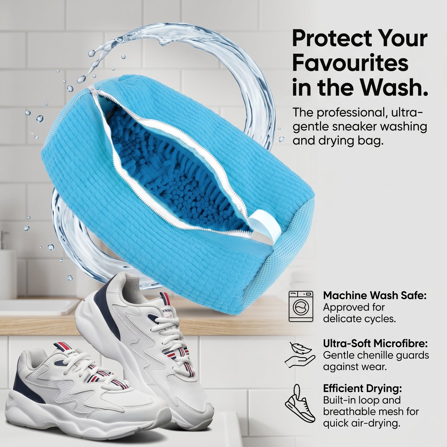 Chenille Shoe Washing Bags