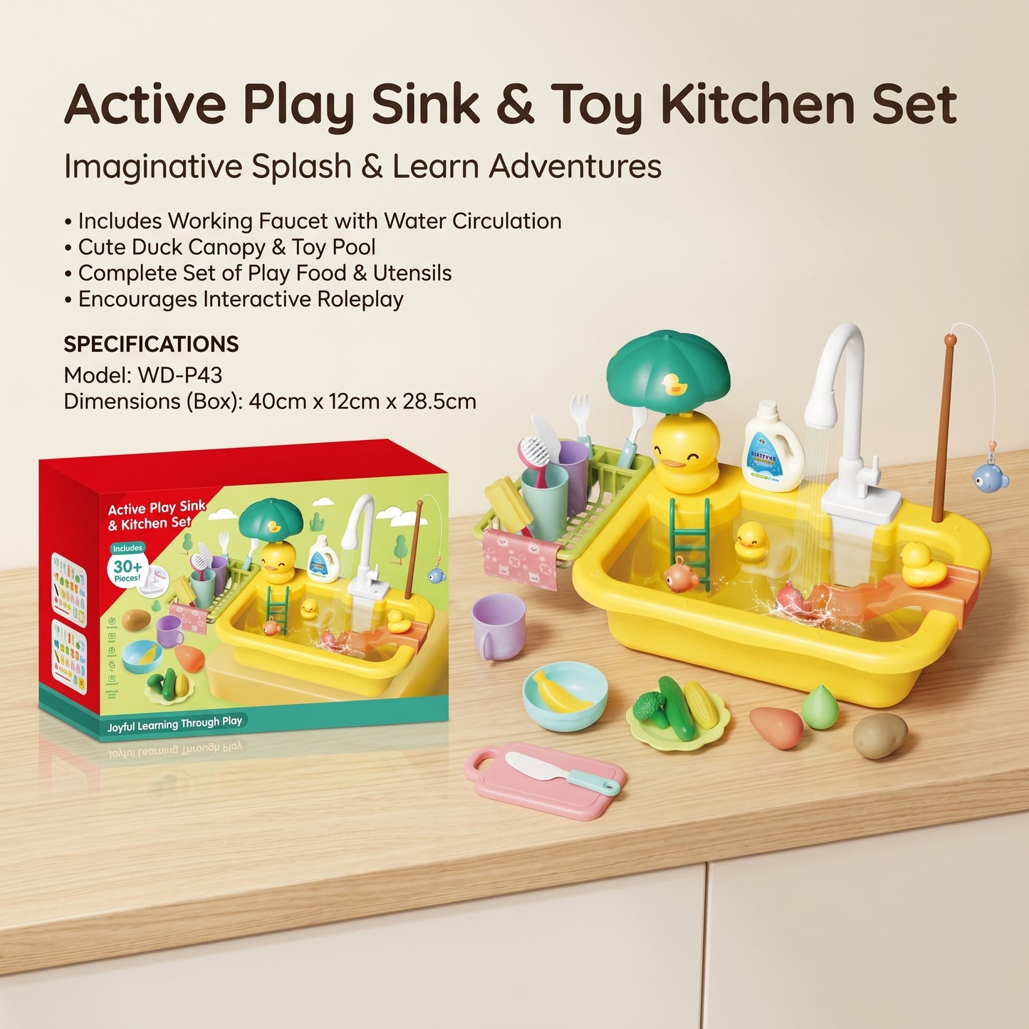 Kids Kitchen Sink Play Set