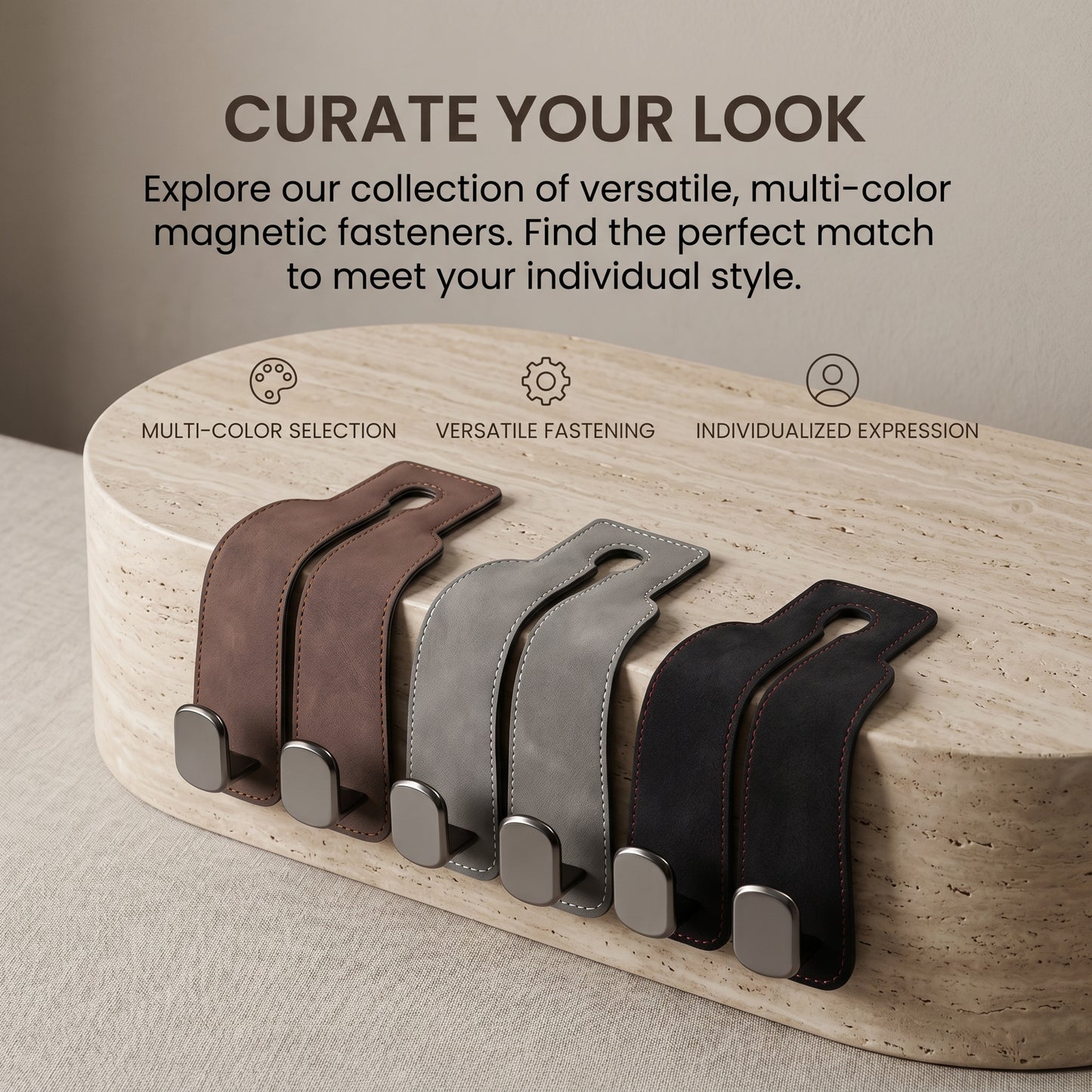 Leather Car Headrest Hooks