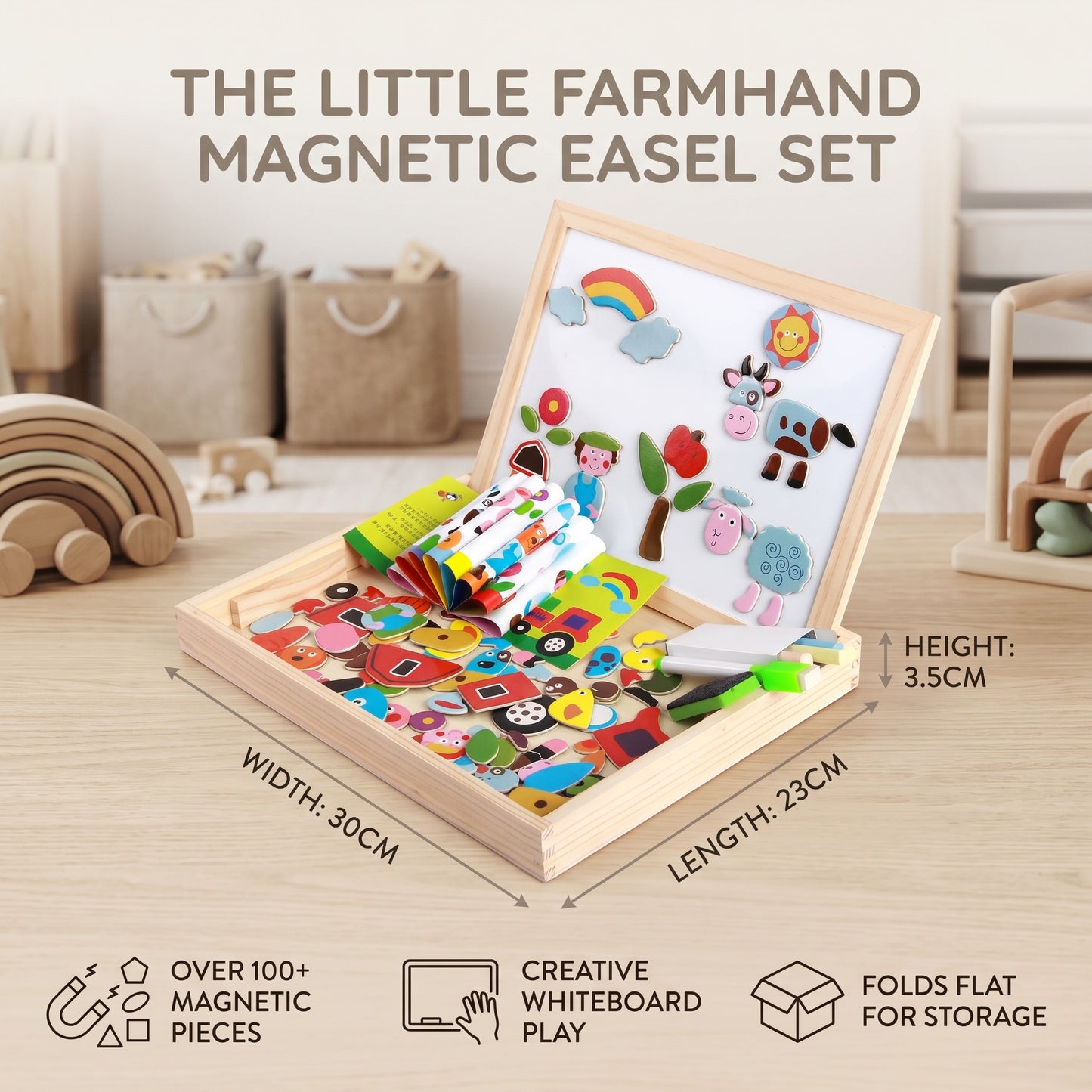 Montessori 2-in-1 Magnetic Drawing Board for Kids