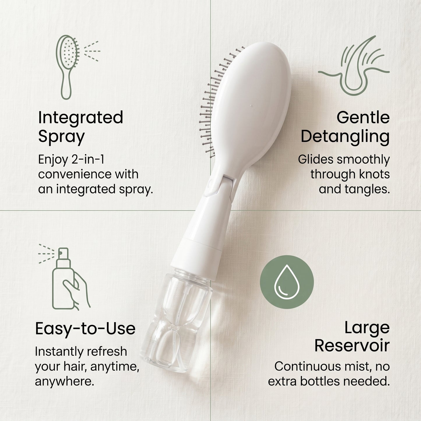 Kids Spray Hair Brush for Easy Detangling