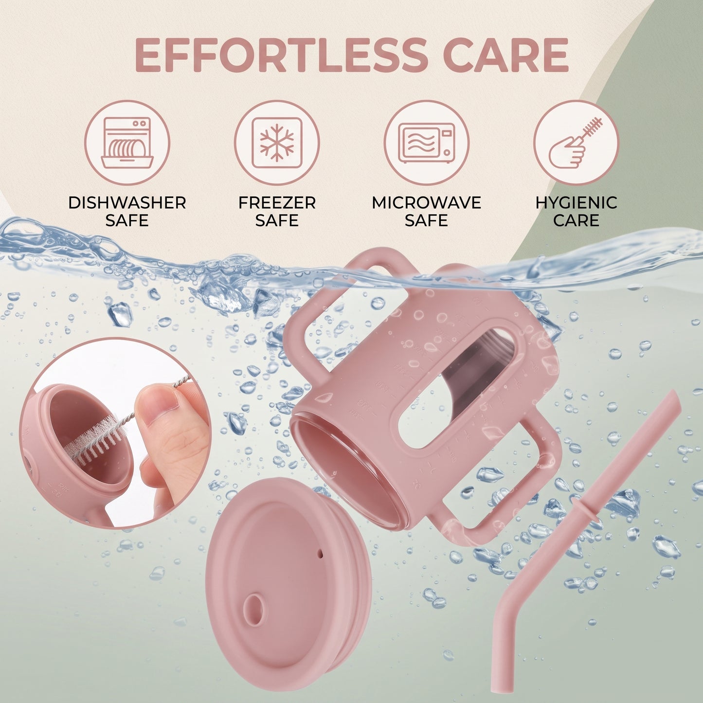 Toddler Silicone Straw Cup with Handles