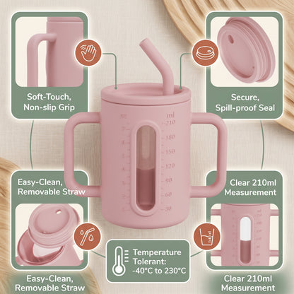 Toddler Silicone Straw Cup with Handles