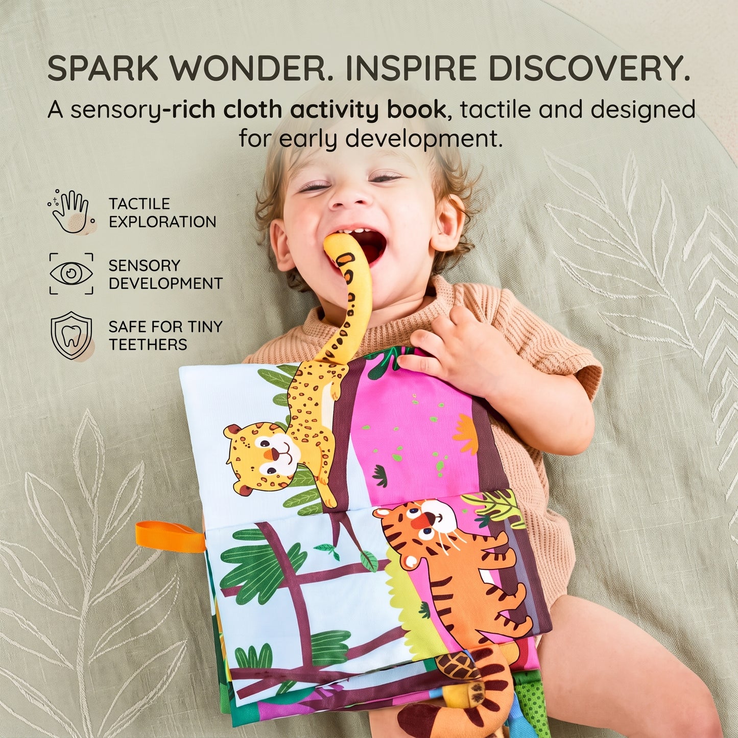 3D Animal Tails Sensory Cloth Book