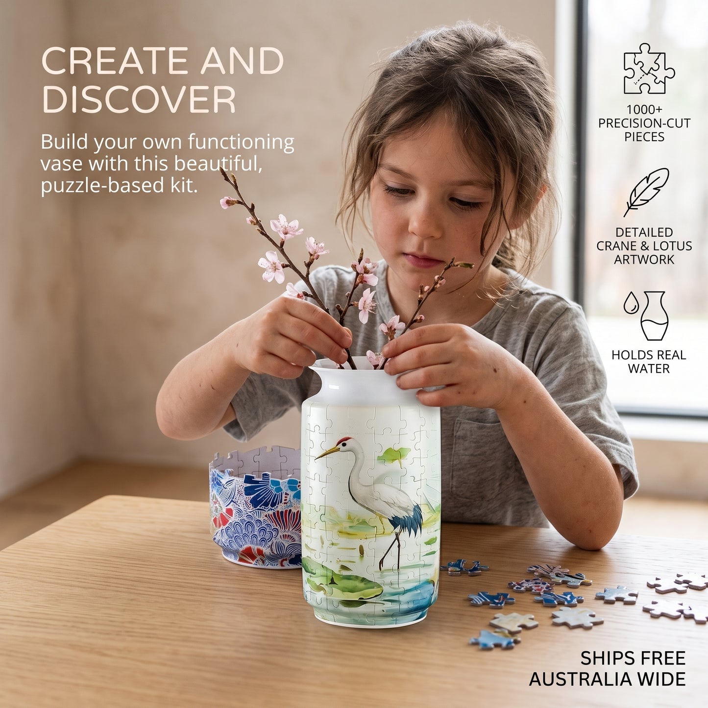 3D Puzzle Flower Vase (162 Pieces)