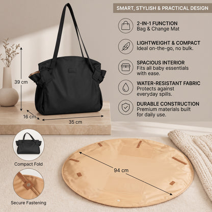 2-in-1 Foldable Baby Changing Bag & Travel Mat