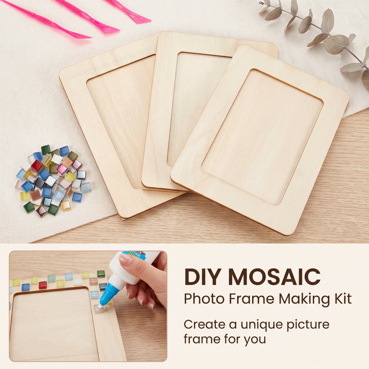 DIY Mosaic Photo Frame Craft Kit for Kids