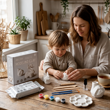 Kids Air Dry Clay Kit – 6 Colours with Sculpting Tools