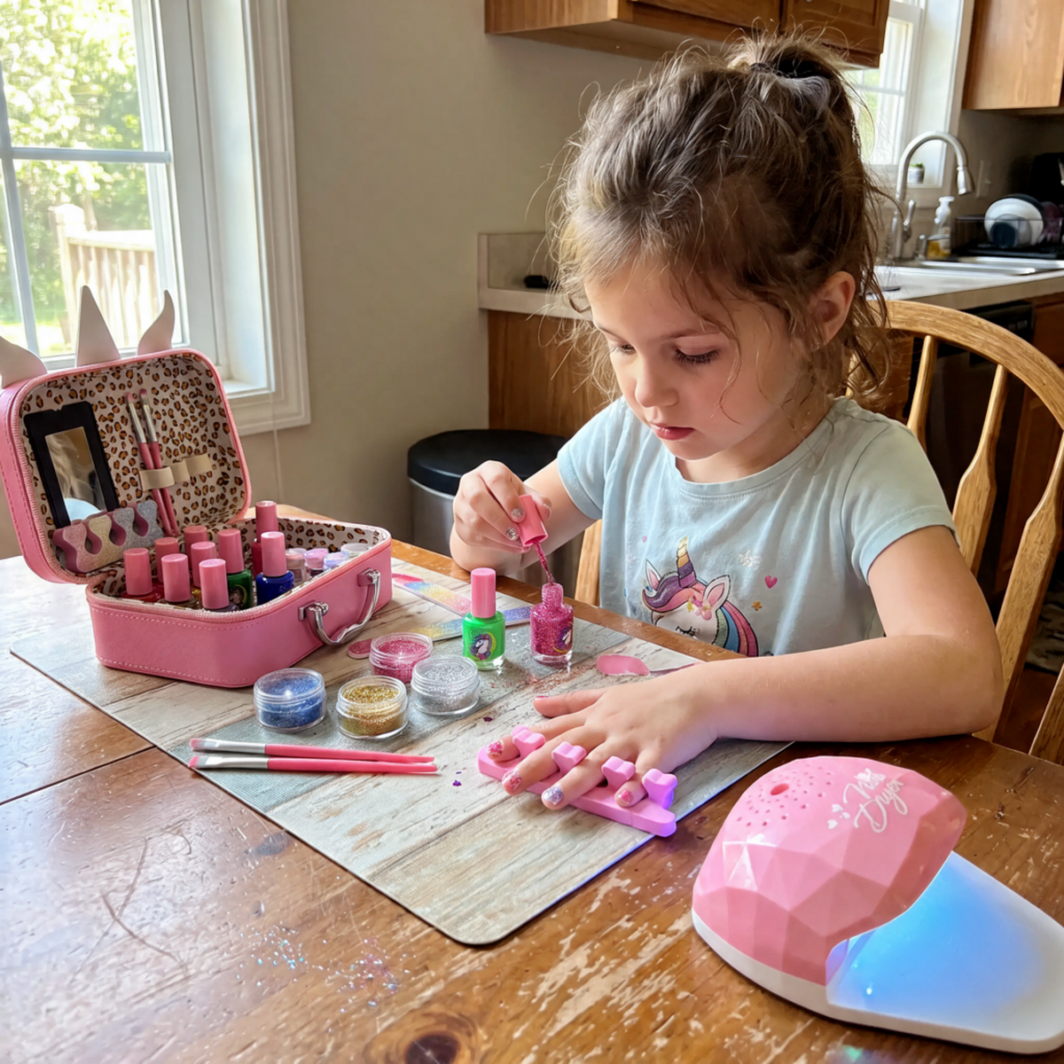Kids Nail Polish Set with Dryer & Nail Art Kit