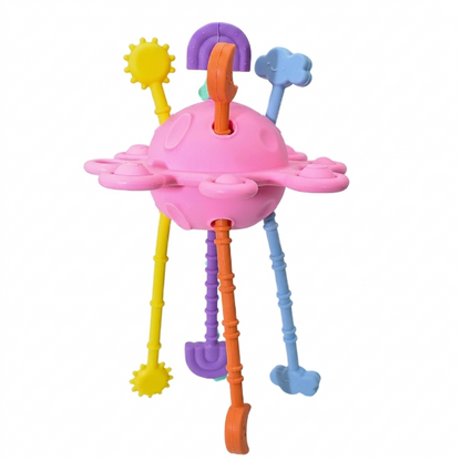 Silicone Pull String Sensory Teether Toy for Babies