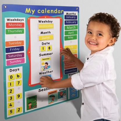 Kids Daily Calendar & Weather Learning Board