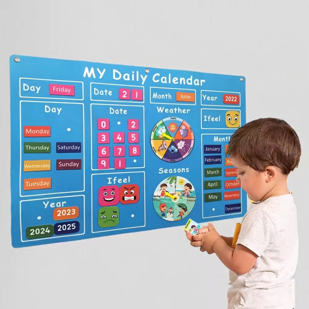 Kids Daily Calendar & Weather Learning Board