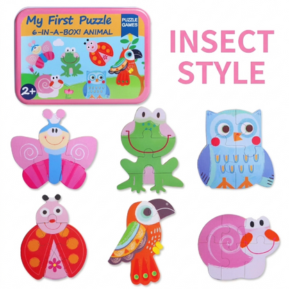 Kids 6 in 1 Wooden Puzzle Box
