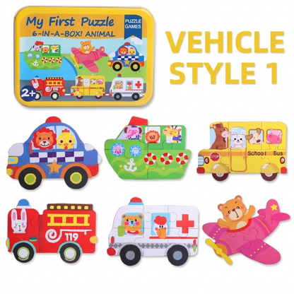 Kids 6 in 1 Wooden Puzzle Box