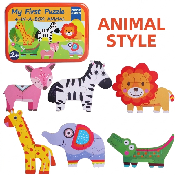 Kids 6 in 1 Wooden Puzzle Box