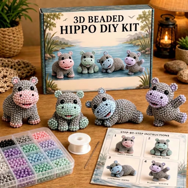 3D Beaded Animal DIY Craft Kit for Kids