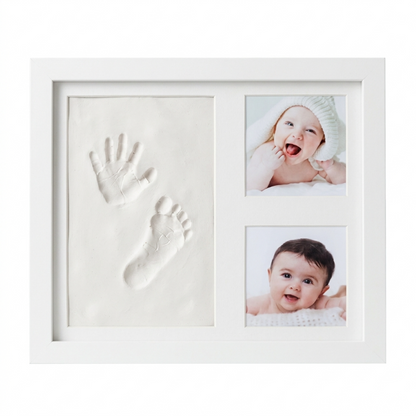Baby Handprint & Footprint Keepsake Frame with Photo Display