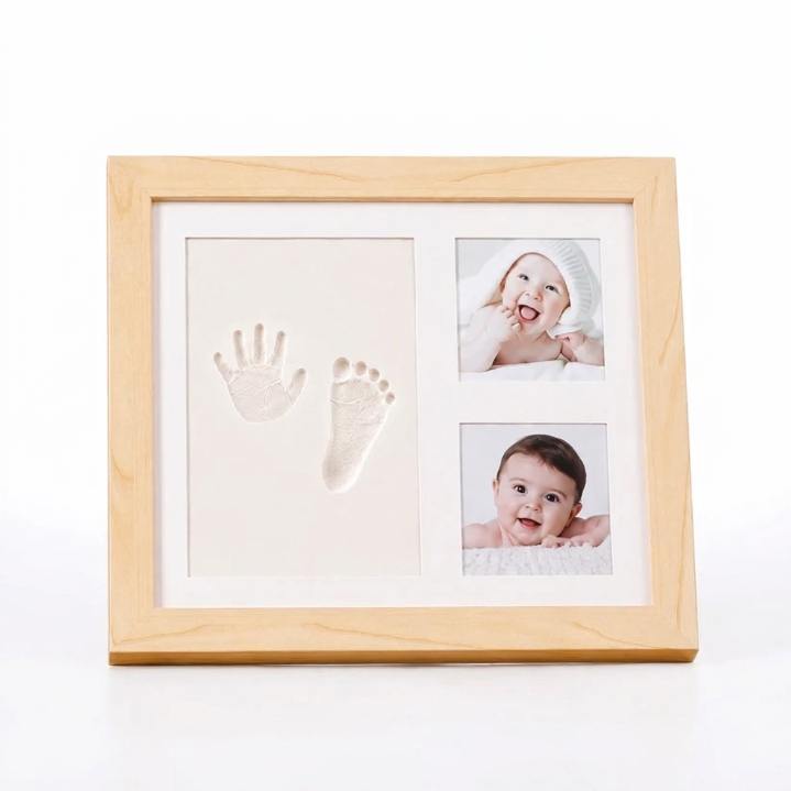Baby Handprint & Footprint Keepsake Frame with Photo Display