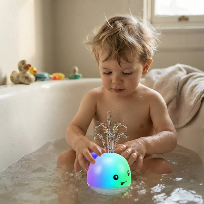 Light-Up Whale Bath Toy with Automatic Water Spray for Babies
