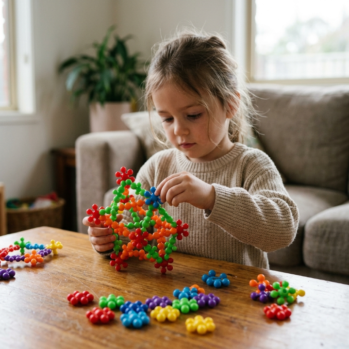 Montessori Snowflake Building Blocks with Instructions