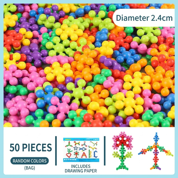 Montessori Snowflake Building Blocks with Instructions