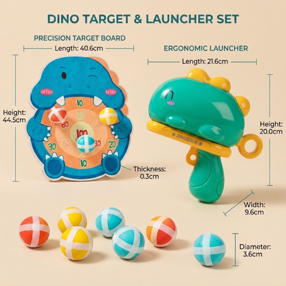 Dinosaur Sticky Ball Launcher & Target Shooting Game for Kids