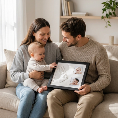 Baby Handprint & Footprint Keepsake Frame with Photo Display