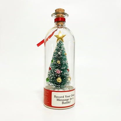 Recordable Christmas Message Glas Bottle with Mini Tree