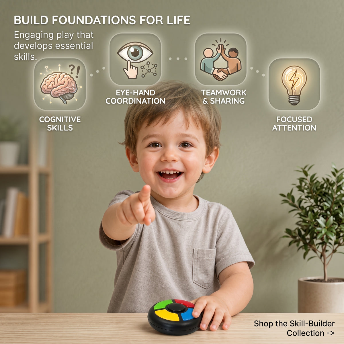 Electronic Memory Game with Lights & Sounds for Kids