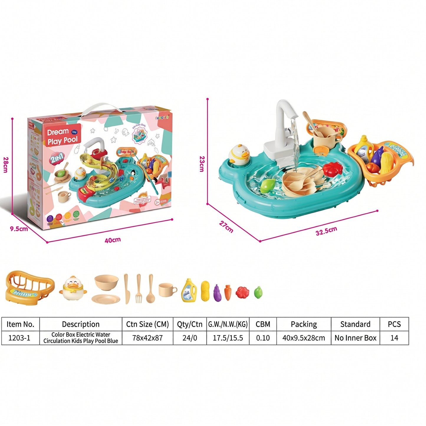 Kids Kitchen Sink Play Set
