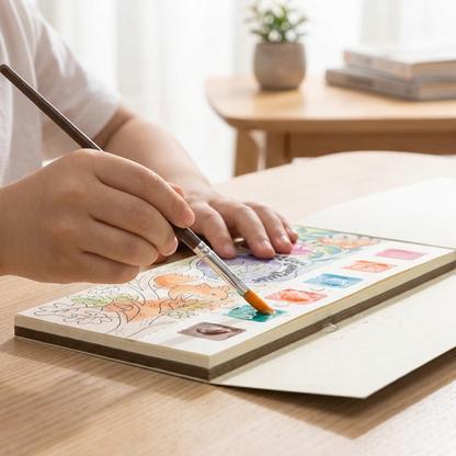 Watercolour Painting Book with Built In Paint