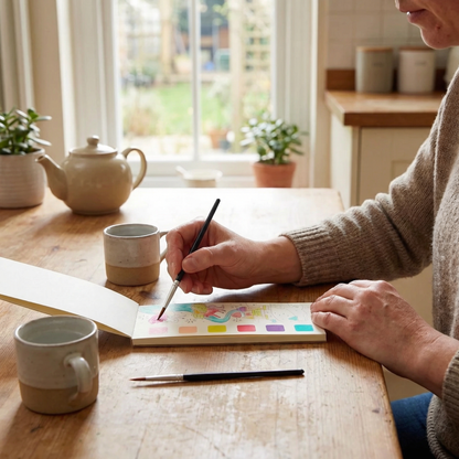 Watercolour Painting Book with Built In Paint