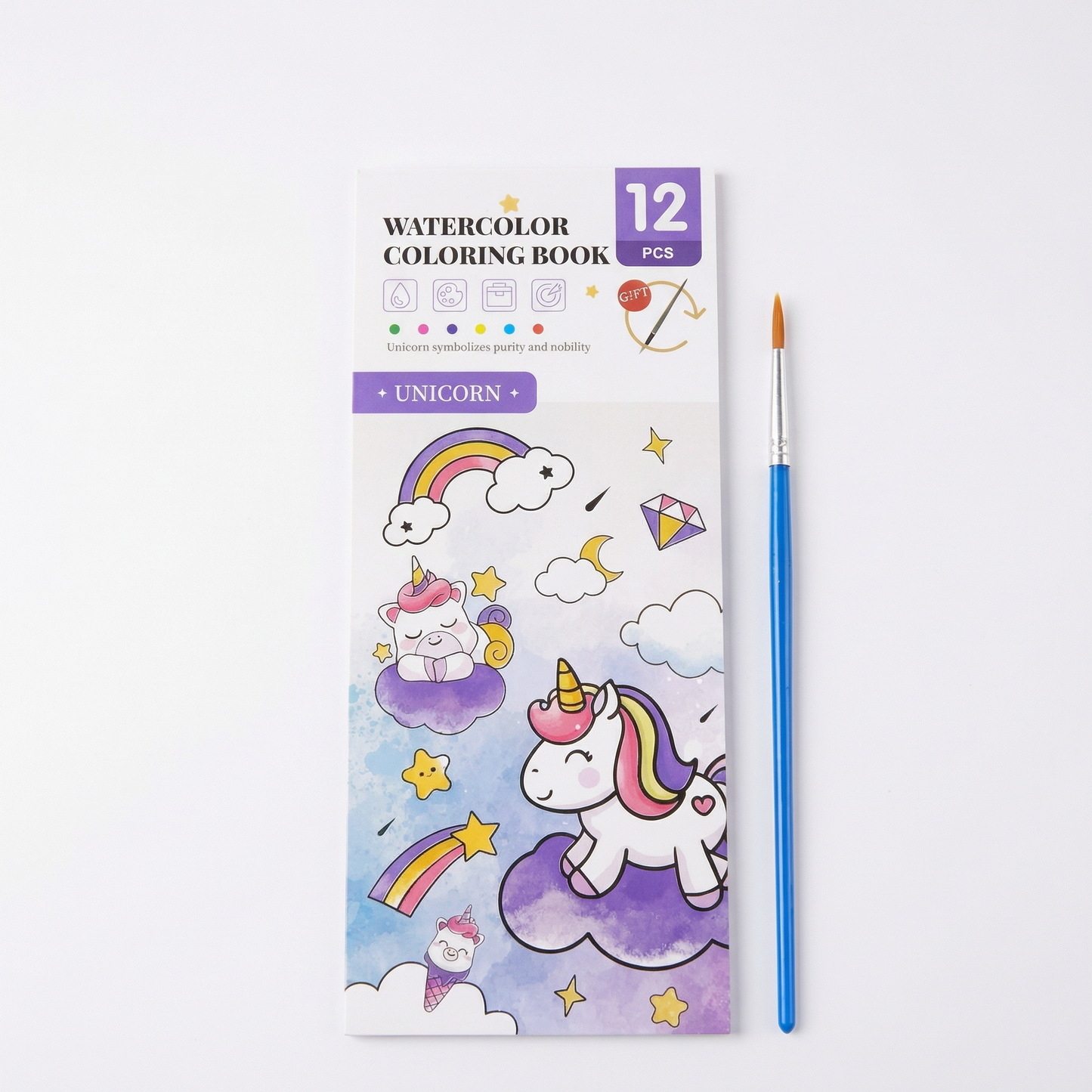 Watercolour Painting Book with Built In Paint