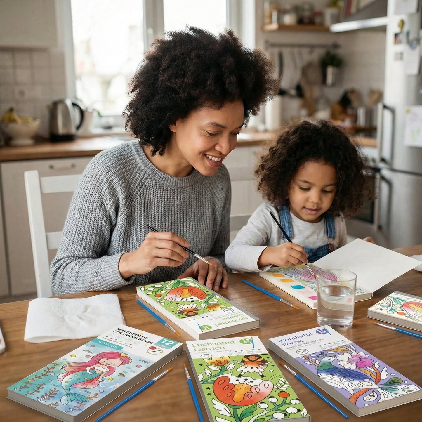 Watercolour Painting Book with Built In Paint