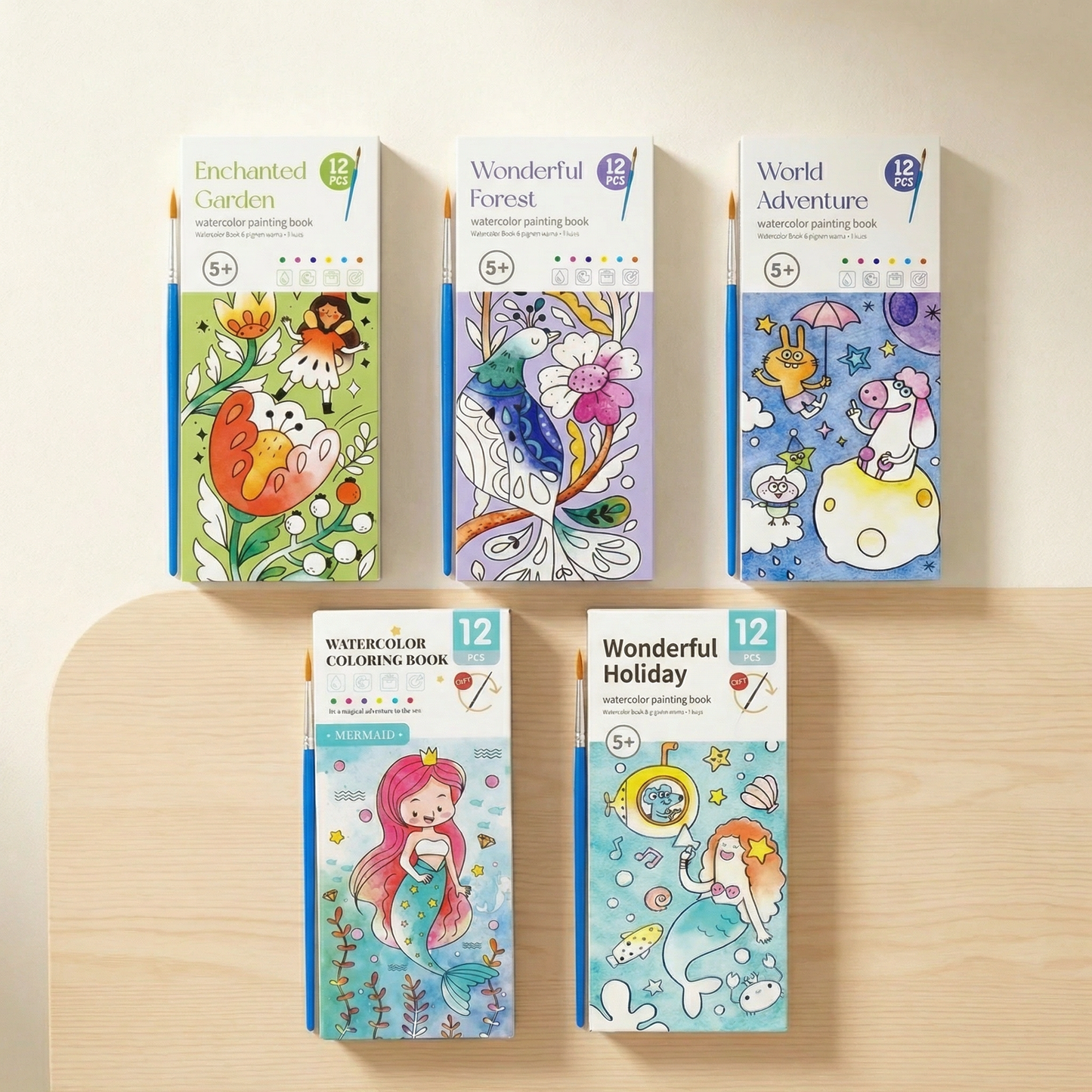 Watercolour Painting Book with Built In Paint