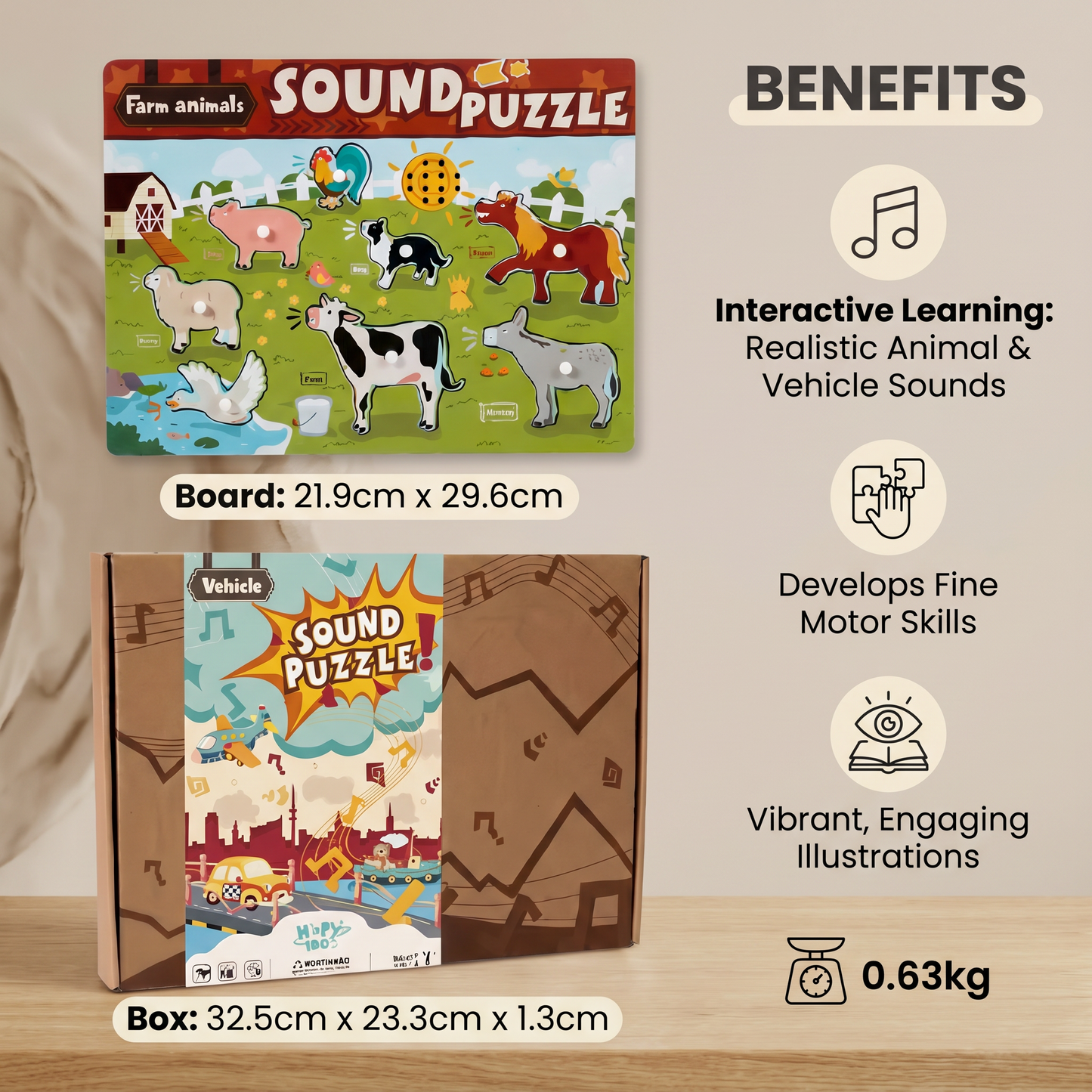 Wooden Interactive Sound Puzzle