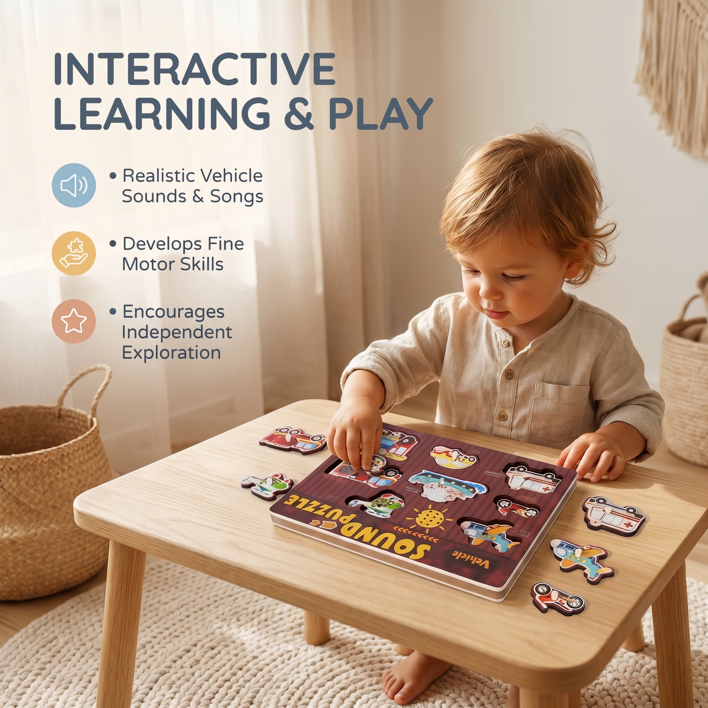 Wooden Interactive Sound Puzzle