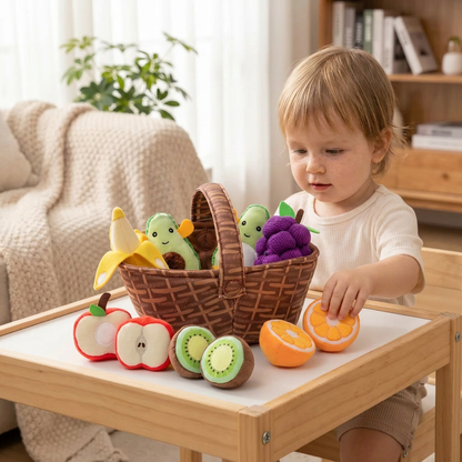 Fruit Friends Plush Activity Basket