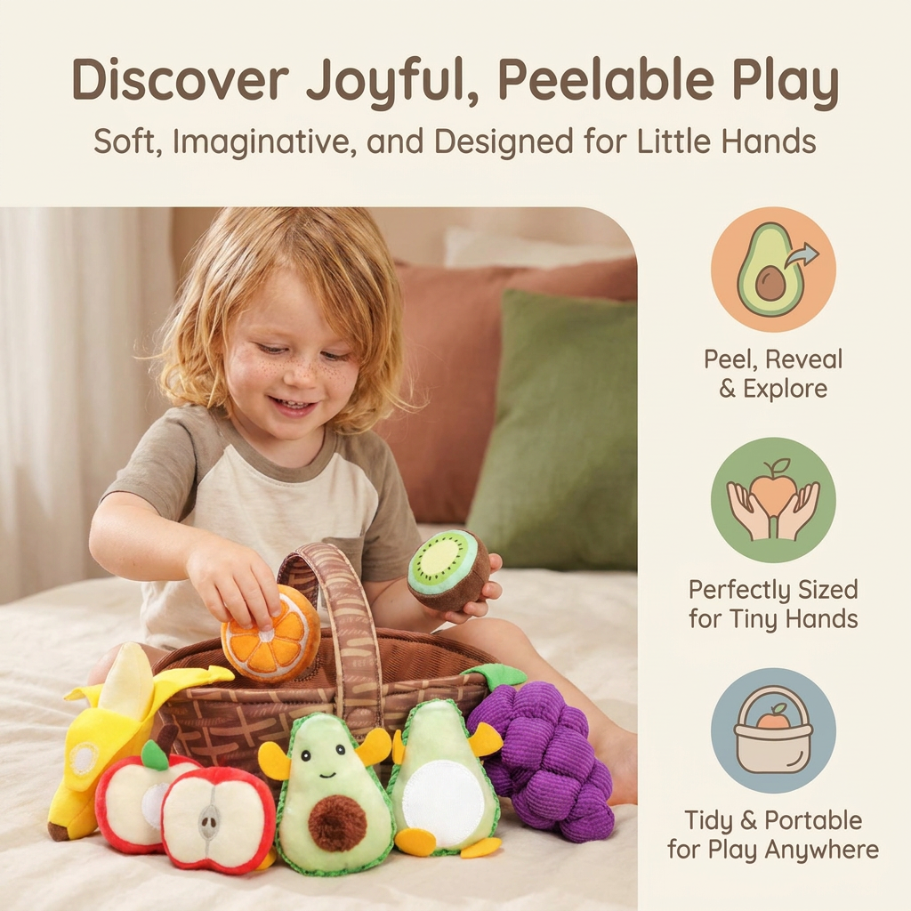 Fruit Friends Plush Activity Basket