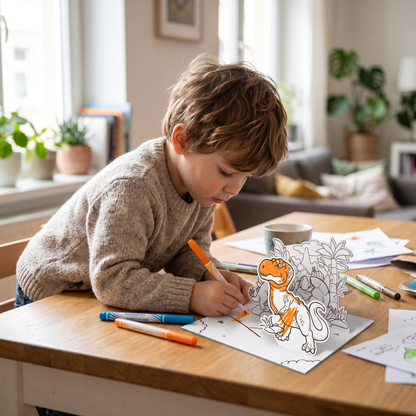 3D Pop-Up Colouring Book for Kids with Watercolour Pens