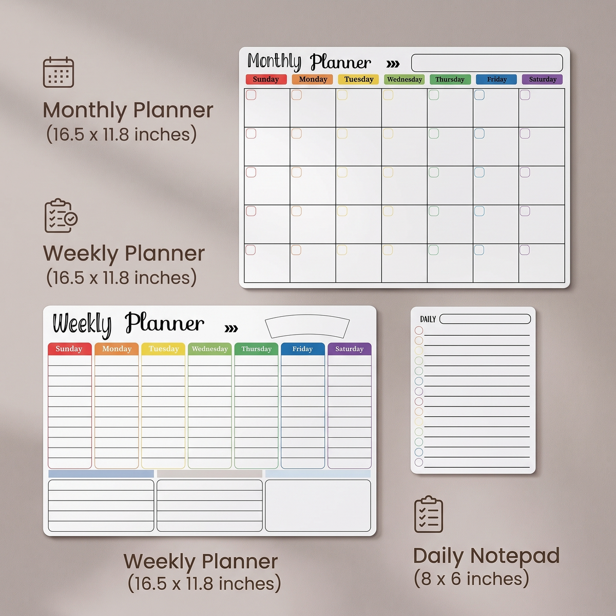3-in-1 Magnetic Dry Erase Calendar Set