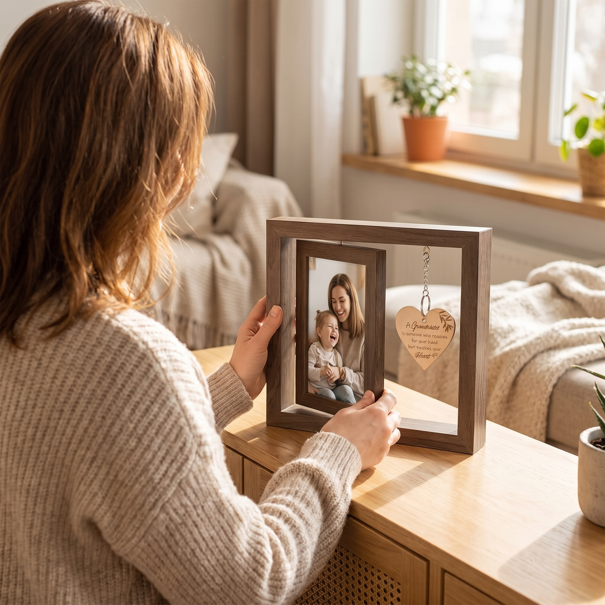 Grandparents Rotating Wooden Photo Frame