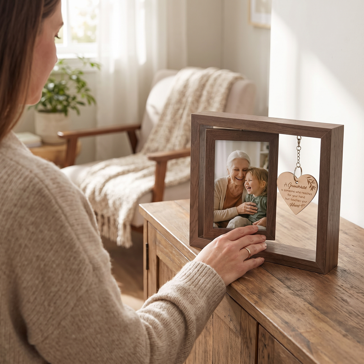 Grandparents Rotating Wooden Photo Frame