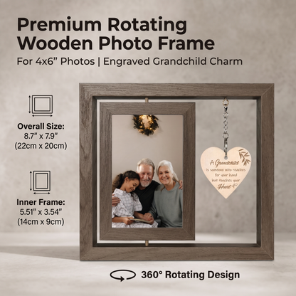 Grandparents Rotating Wooden Photo Frame