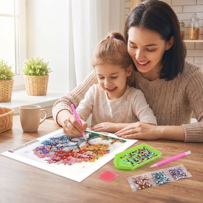 5D Diamond Art Flower Tree Painting Kit for Adults & Beginners