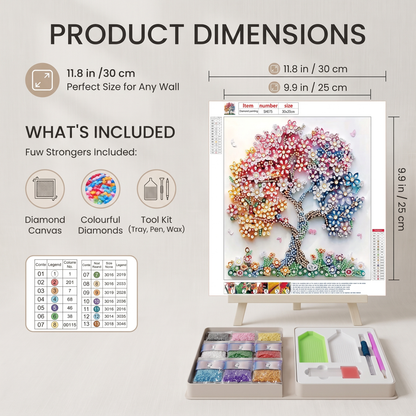 5D Diamond Art Flower Tree Painting Kit for Adults & Beginners
