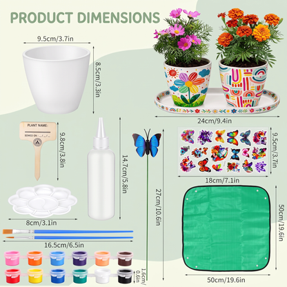 Paint, Plant & Grow Gardening Kit for Kids (Everything included)