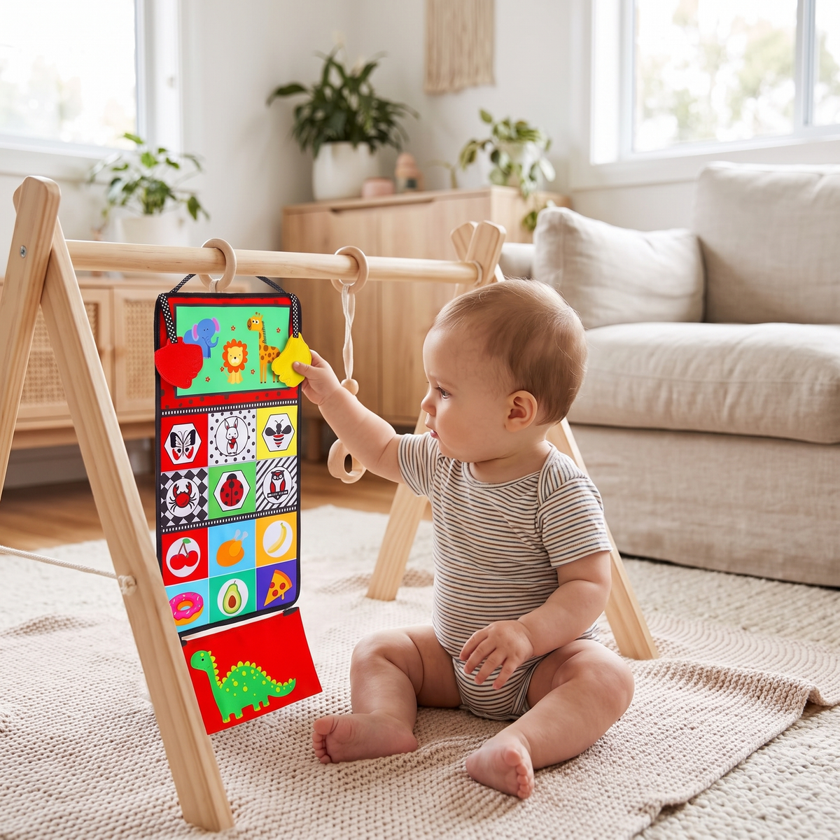 Baby Tummy Time Mirror & High Contrast Sensory Activity Book